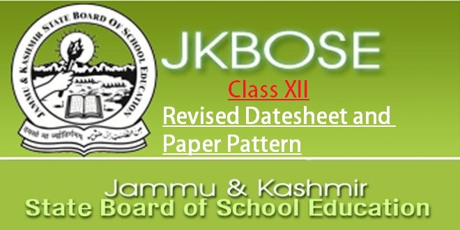 Class 12th Revised Datesheet and Paper pattern