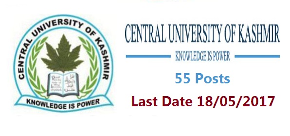 56 Assistant Professor, Professor posts at Central University of Kashmir. Salary upto 67,000/-