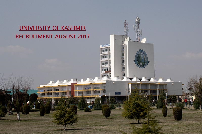 Kashmir University Jobs 2017: 13 Lecturer, Lab Technician, Multiple Vacancy for Diploma, M.A, M.Sc, M.Tech and others