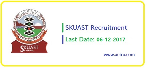 SKUAST jobs for Laboratory/Technical Assistant in Srinagar. Salary upto 34,800