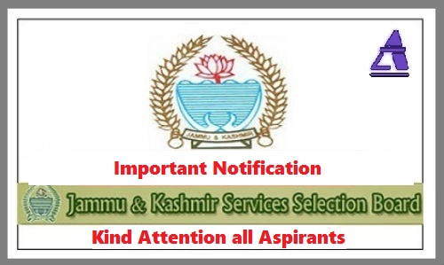 Important Interview Notification from Jammu and kashmir Services Selection Board