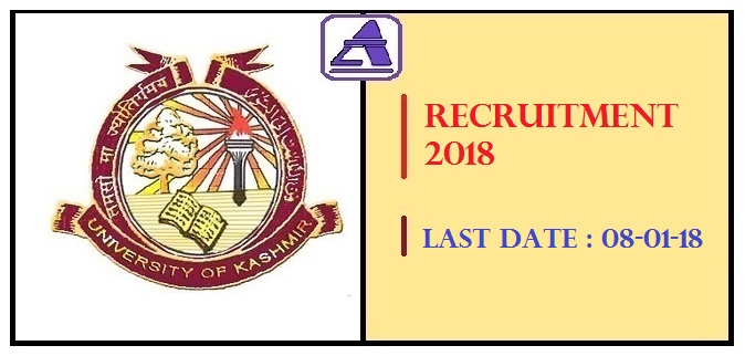 Kashmir University Recruitment 2018: Various Vacancies to be filled.