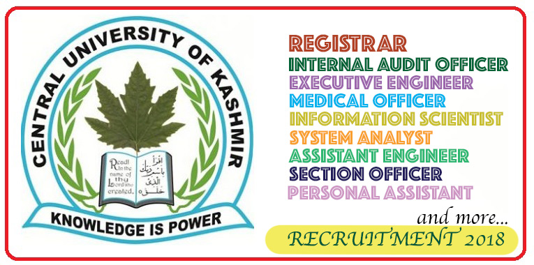 central university of kashmir. AEIROpsd Central University of Kashmir Recruitment 2018 | Multiple vacancies across Various Posts