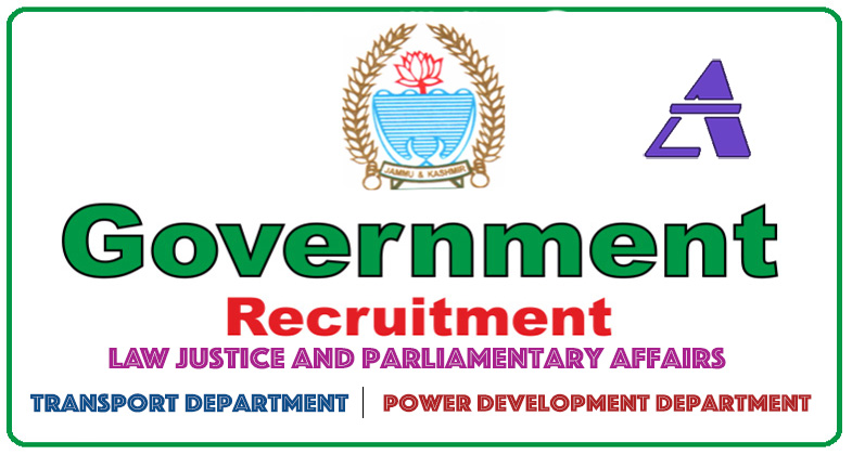 Recruitment Notification from various Departments, Government of Jammu and Kashmir