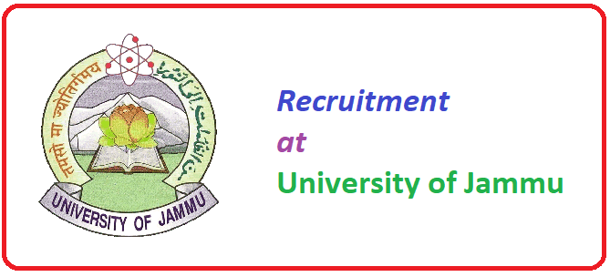 Jammu University Recruitment 2019 for Various Posts