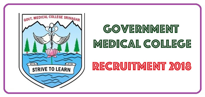 Recruitment Notification from Government Medical College, Srinagar | Various Posts