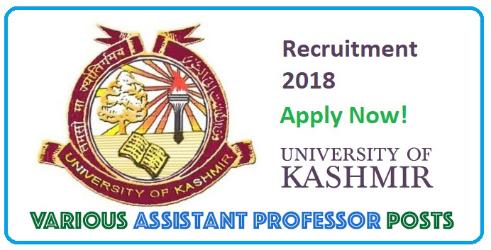 University of Kashmir Recruitment May 2018: Notification 1 of 2018 for Various AP Posts