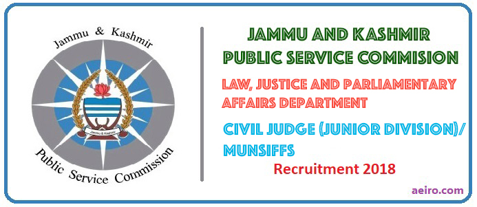 jkpsc law JKPSC Recruitment 2018: Various posts in Law, Justice and Parliamentary Affairs Department