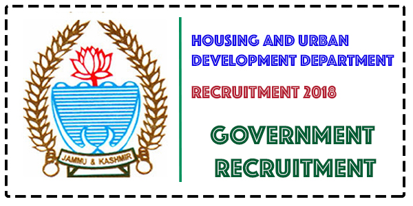 J K Housing Urban Development Department JKHUDD Recruitment 2018 Aeiro