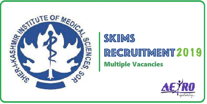 Sher-e-Kashmir Institute of Medical Sciences Recruitment for Various posts