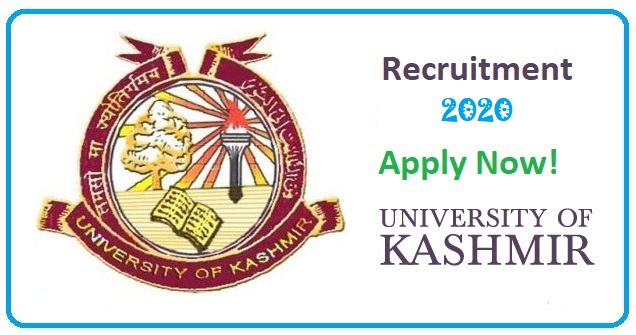 Kashmir University Recruitment 2020 for Various Posts