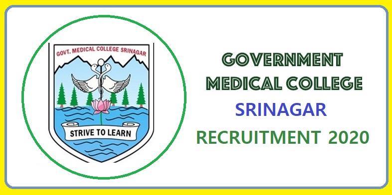 GMC Srinagar Recruitment for Various Posts | Apply Now
