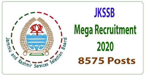 JKSSB Mega Recruitment | 8575 Posts Advertised