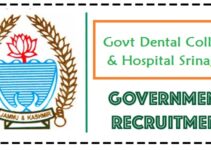 Govt Dental College & Hospital Srinagar Recruitment
