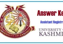 Kashmir University Assistant Registrar Exams: Official Answer Keys Available