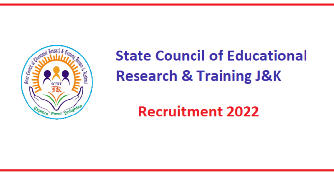 J&K SCERT (Divisional & Central offices) Recruitment 2022 – Apply Now