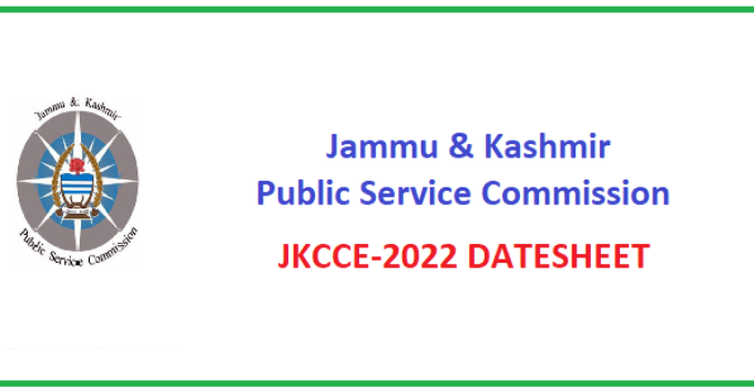 Datesheet for J&K Combined Competitive Examination 2022 Released!