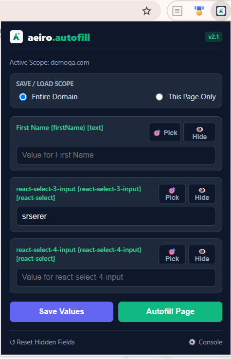 aeiro.autofill ss Introducing Aeiro Autofill v2.1: The Smart Form Autofill & Field Manager for Power Users